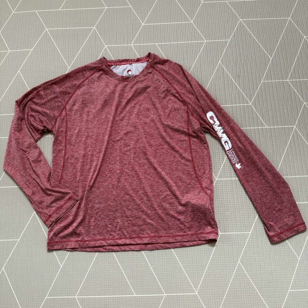 Canada Weather Gear Athletic Long Sleeve Top Size L Sun Protection Burgundy